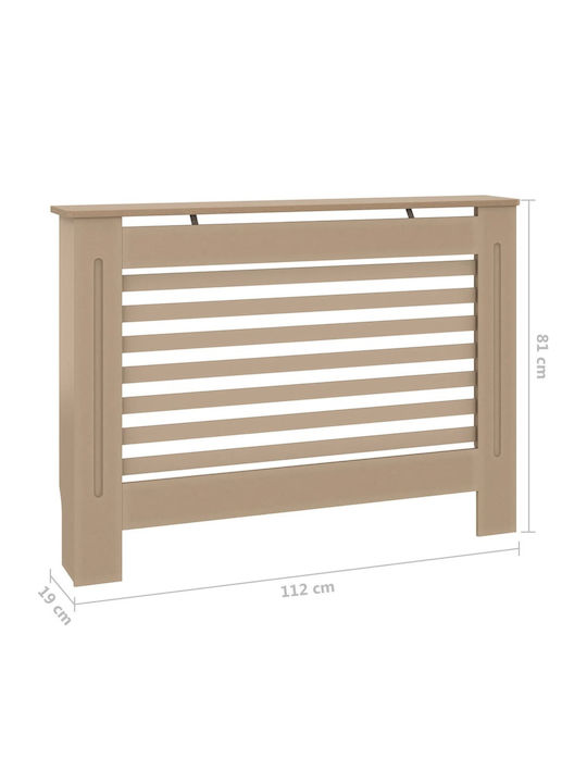 vidaXL Κάλυμμα Καλοριφέρ από MDF Καφέ 112x19x81cm