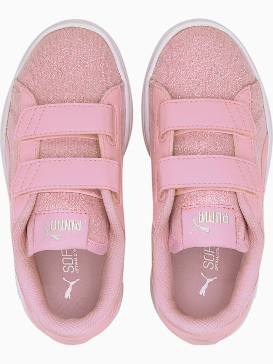 Puma Kids Sneakers Smash Glitz Glam with Scratch Pink