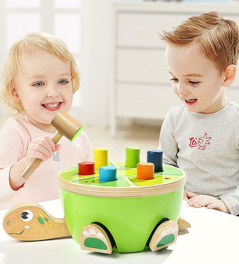 Top Bright Jucărie cu Ciocan Turtle Pounding Bench din Lemn pentru 18++ Luni