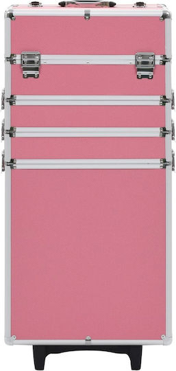 vidaXL Kosmetikkoffer Räder Rosa H74xW37xL24cm