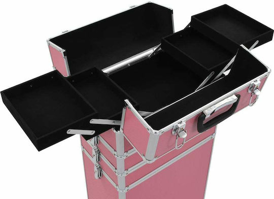 vidaXL Kosmetikkoffer Räder Rosa H74xW37xL24cm