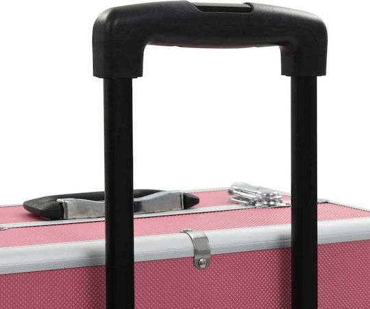 vidaXL Kosmetikkoffer Räder Rosa H74xW37xL24cm