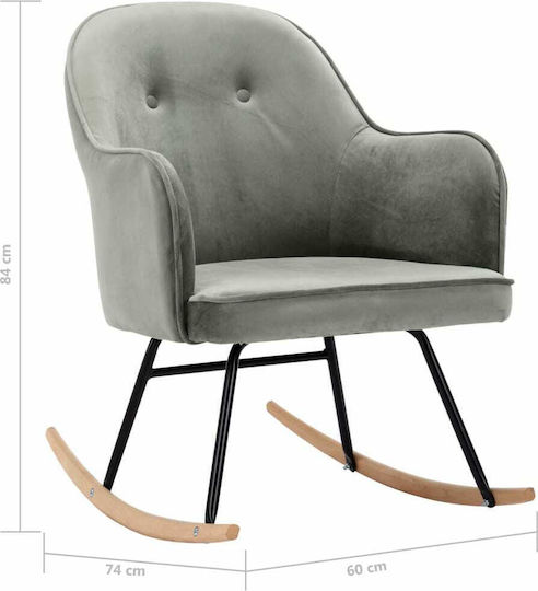 Schaukelstuhl Samt Grey 60x74x84cm
