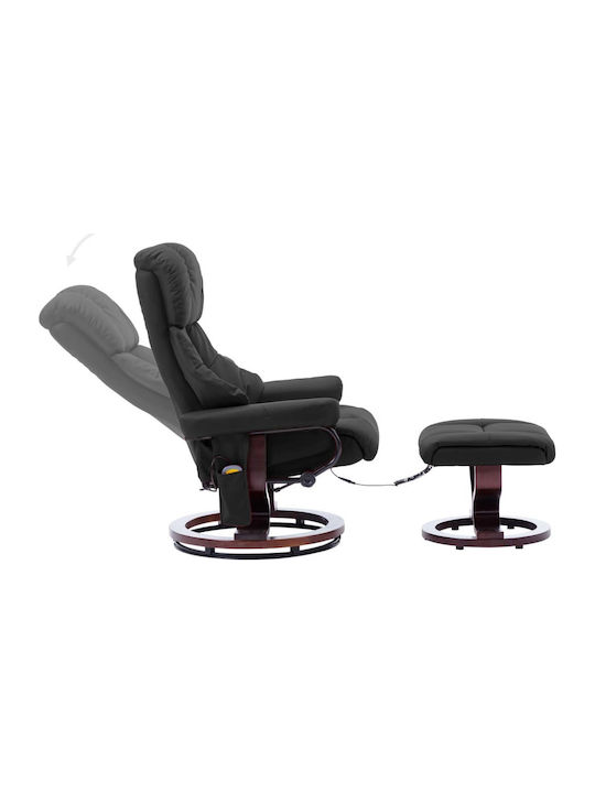 vidaXL Relax Massage Sessel mit Fußhocker aus Künstliches Leder Grau 81x88x109cm