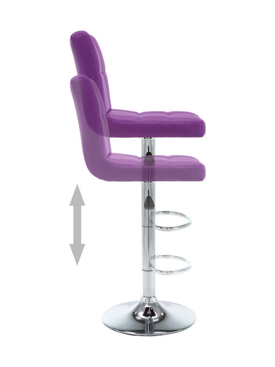 Hocker Bar mit Rückenlehne & Höhenverstellbar Lila 2Stück 40x47x90-111cm
