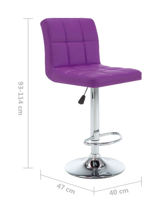 Hocker Bar mit Rückenlehne & Höhenverstellbar Lila 2Stück 40x47x90-111cm
