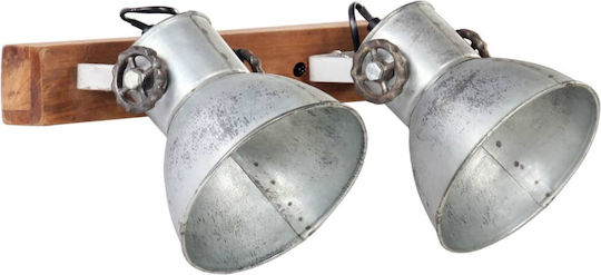 vidaXL Lamp Wall Silver 45x25cm