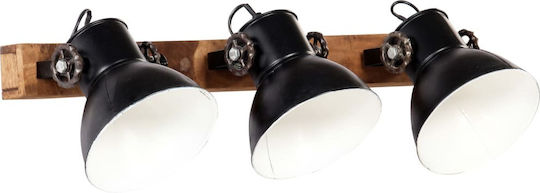 vidaXL Lamp Wall Black 65x25cm