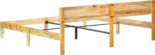 Κρεβάτι King Size Ξύλινο Μπεζ για Στρώμα 200x200cm