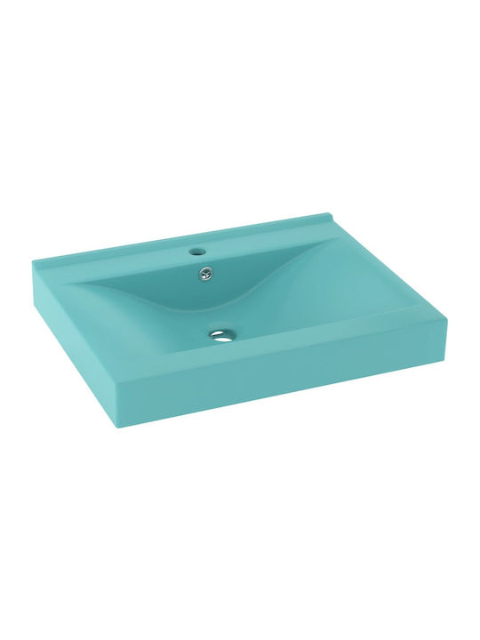 vidaXL Pe blat Lavoar Ceramică 60x46x16cm Verde