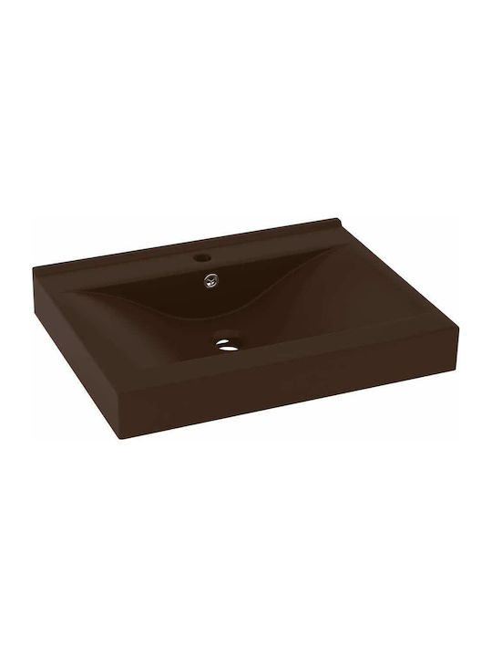 vidaXL Vessel Sink Ceramic 60x46x16cm Brown