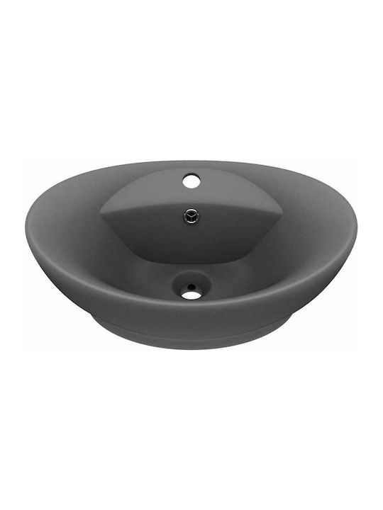 vidaXL Vessel Sink Ceramic 58.5x39x21cm Gray