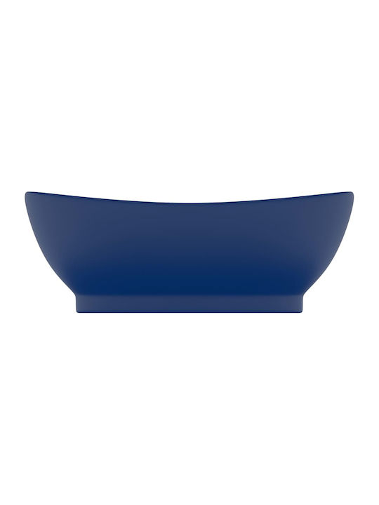 vidaXL Aufgesetztes Waschbecken Keramik 58.5x39x21cm Blau