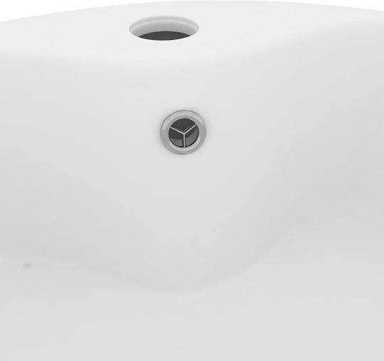 vidaXL Надеждна мивка Керамика 36x36x13см Бял