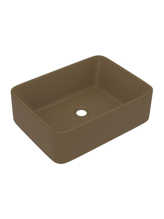 vidaXL Pe blat Lavoar Ceramică 41x30x12cm Maro