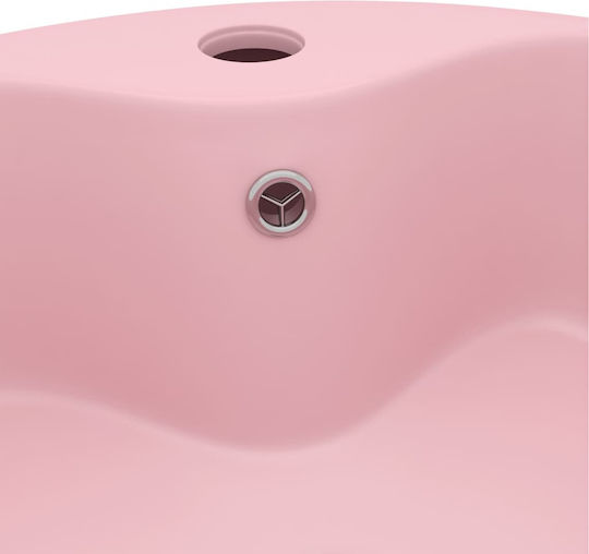 vidaXL Επικαθήμενος Νιπτήρας Κεραμικός 36x36x13cm Ροζ