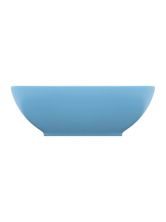 vidaXL Aufgesetztes Waschbecken Keramik 40x33x13.5cm Hellblau
