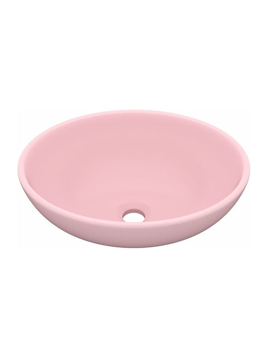 vidaXL Επικαθήμενος Νιπτήρας Κεραμικός 40x33x13.5cm Ροζ