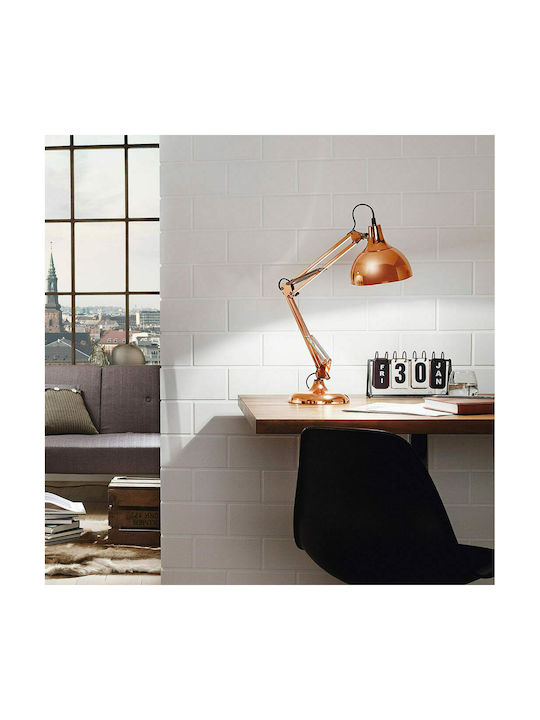 Eglo Borgillio Office Lamp with Foldable Arm for Socket E27 in Copper Color