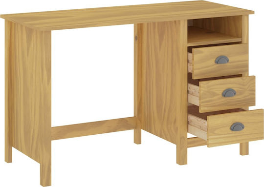 Desk Hill made of Solid Wood Beige 120x50x74cm