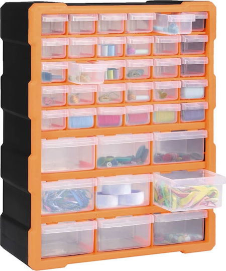 vidaXL Συρταριέρα Εργαλείων Plastic 39 Compartments W38xD16xH47cm