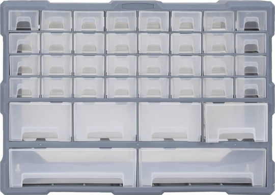 vidaXL Tool Box Drawers Plastic with 40 Stackable Sorters P52xW16xH37.5cm