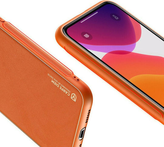 Dux Ducis Yolo Elegant Back Cover Piele artificială Portocaliu (iPhone 12 mini)