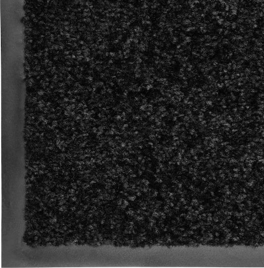 vidaXL Fußmatte Teppich mit rutschfester Unterlage Black 90x120cm