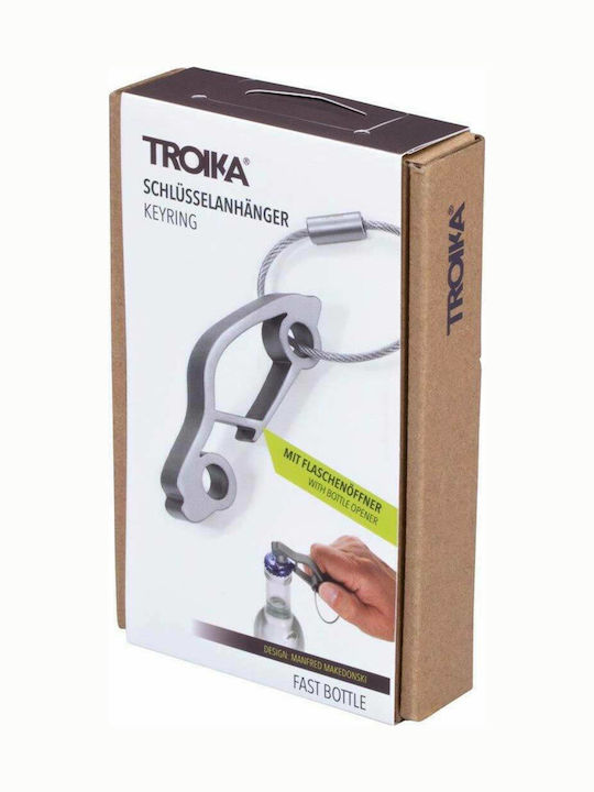 Troika Keychain Opener Metallic Silver Troika Keychain Opener Metallic Silver
