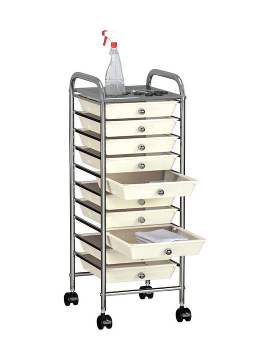 vidaXL Kitchen Trolley Plastic in White Color 32x36.5x76cm