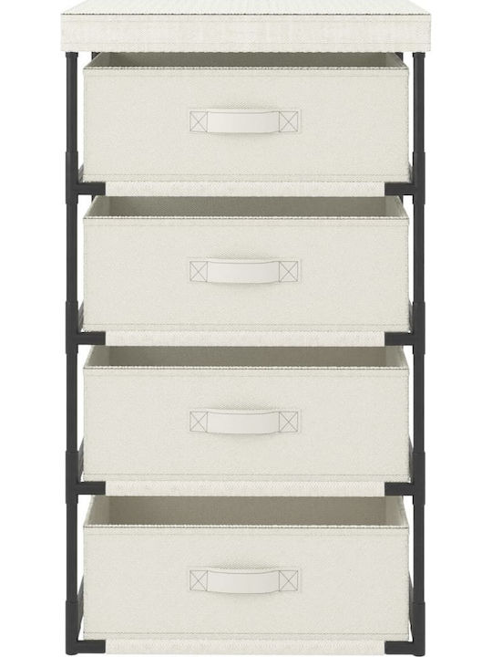 vidaXL Drawers Stainless Steel in White Color 4 Slots 45x38x80cm