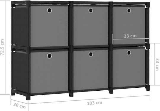 Black Bookcase 103x30x72.5 cm
