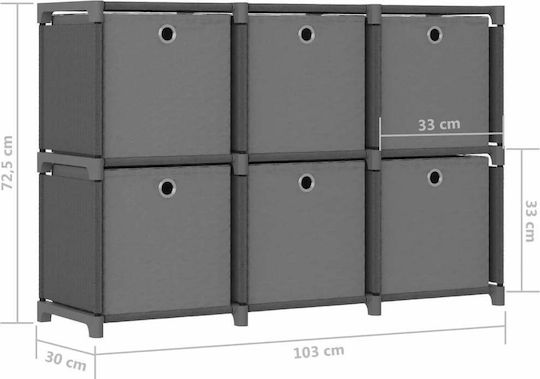 Grey Bookcase 103x30x72.5cm