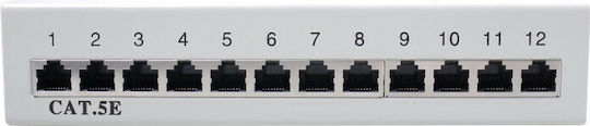 Goobay Patch Panel για Rack 1U 12 Θυρών cat5e Γκρι