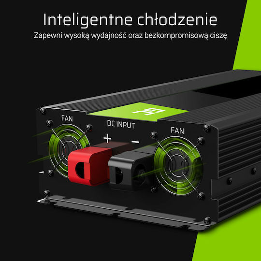 Green Cell Pure Sinusoid Invertor Auto Unda sinusoidală pură 2000W pentru Convertirea 24V DC în 230V AC cu 1xUSB