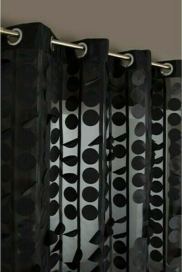 Mc Decor Curtain with Grommets Laser Black 140x240cm