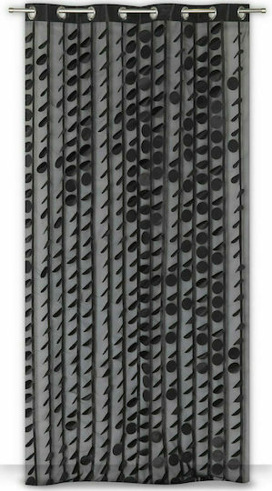 Mc Decor Curtain with Grommets Laser Black 140x240cm