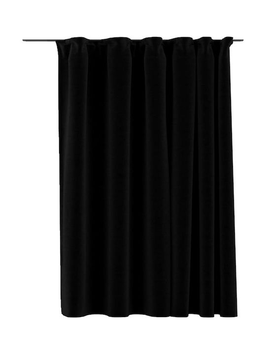 vidaXL Curtain Blackout with Pencil Pleat Black 290x245cm