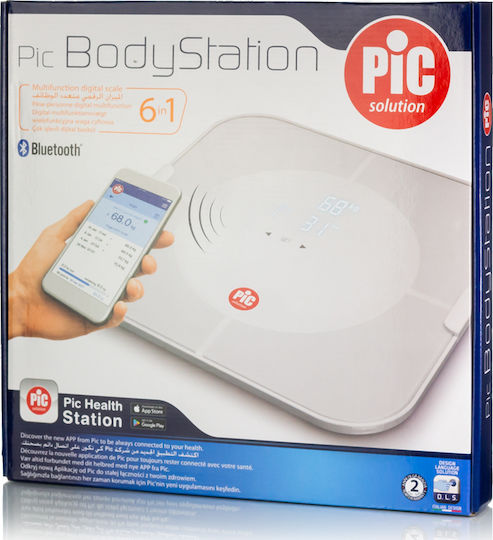 PiC Solution BodyStation Bluetooth Smart Ζυγαριά με Λιπομετρητή & Bluetooth Λευκή