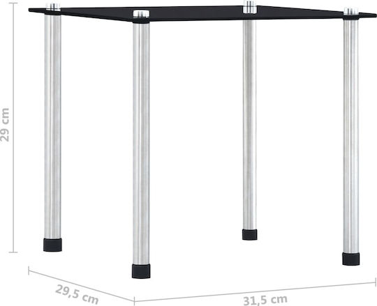 Rechteckiges Zigon Glas Schwarzes 3 Stück M45.5xL29.5xH37cm