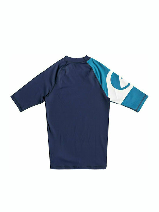 Quiksilver Active Short Sleeve 50 Rash Vest Kids Swimwear UV Shirt Blue