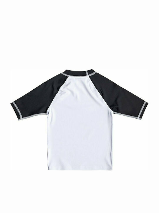 Quiksilver Bubble Dreams Short Sleeve UPF 50 Rashguard Costum de baie pentru copii Bluză anti-UV Albă