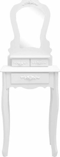 Wooden Makeup Dressing Table White with Mirror 50x59x136cm