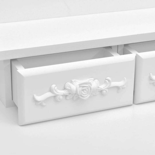 Wooden Makeup Dressing Table White with Mirror 50x59x136cm