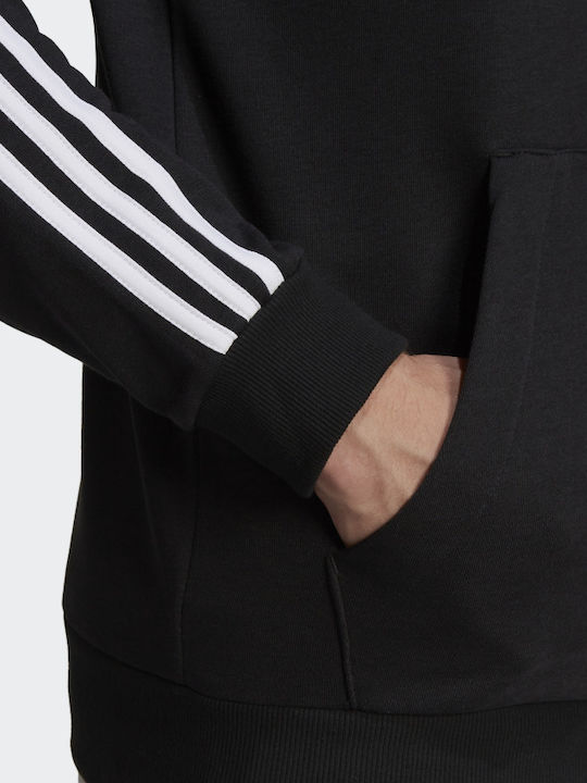Essentials 3-Stripes Logo Hoodie Jacket Black