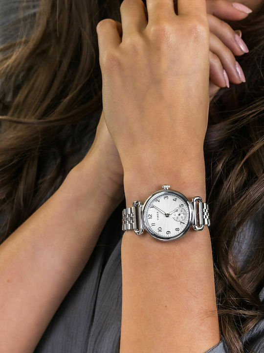 Timex Ρολόι Μπαταρίας με Μεταλλικό Μπρασελέ Timex Ρολόι Μπαταρίας με Μεταλλικό Μπρασελέ