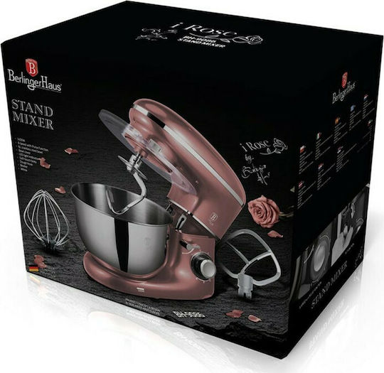 Berlinger Haus Stand Mixer 1300W with Stainless Mixing Bowl 6lt Pink