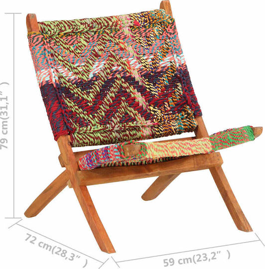 Outdoor-Sessel Hölzernes Mehrfarbig 59x72x79εκ.