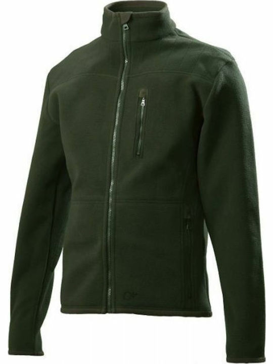 Toxotis Active Wear Fleece Cardigan Khaki