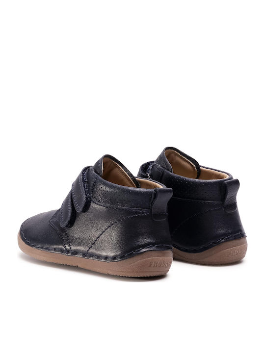 Botine Ghete Copii din Piele cu Velcro Albastru